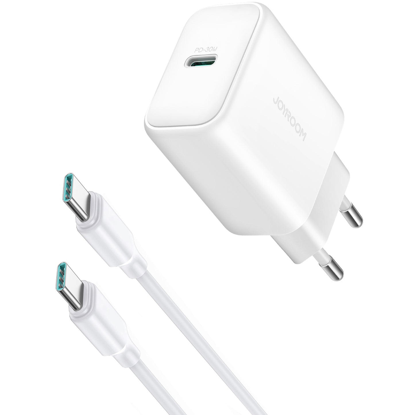 Φορτιστής Δικτύου με Καλώδιο USB-C Joyroom JR-TCF24, 30W, 3A, 1 x USB-C, Λευκό