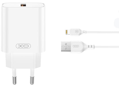 Φορτιστής Δικτύου με Καλώδιο Lightning XO Design CE33, 18W, 3A, 1 x USB-A, Λευκό