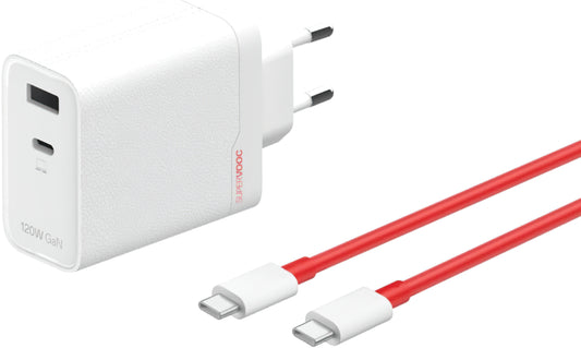 Φορτιστής Δικτύου με Καλώδιο USB-C OnePlus OSABBCBBAE, 120W, 7.3A, 1 x USB-A - 1 x USB-C, Λευκό 5461100631
