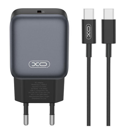 Φορτιστής Δικτύου με Καλώδιο USB-C XO Design L155, 30W, 3A, 1 x USB-C, Μαύρο