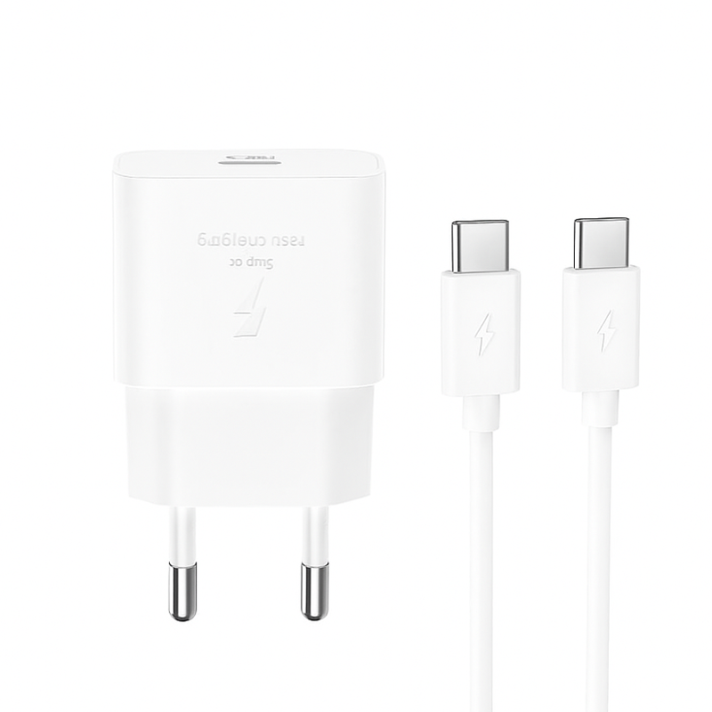 Φορτιστής Δικτύου με Καλώδιο USB-C XO Design L167, 25W, 3A, 1 x USB-C, Λευκό
