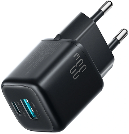 Φορτιστής Δικτύου με Καλώδιο USB-C Joyroom JR-TG7, 33W, 3A, 1 x USB-A - 1 x USB-C, Μαύρο