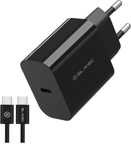 Φορτιστής πρίζας με καλώδιο USB-C Blavec BC-14, 30 W, 3 A, 1 x USB-C, Μαύρος