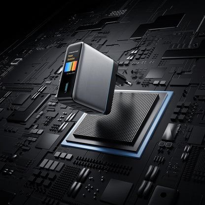 Φορτιστής Δικτύου με Καλώδιο USB-C Cuktech AD1204U Οθόνη, 120W, 6A, 1 x USB-A - 2 x USB-C, Ασημί