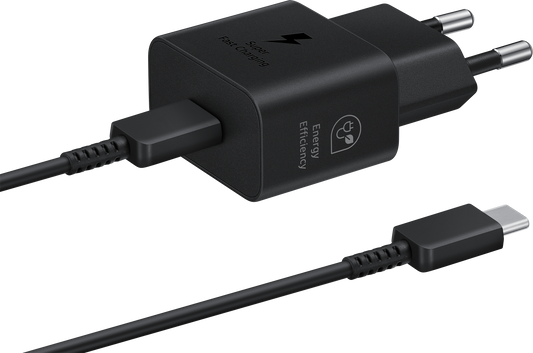 Samsung Καλώδιο USB-C Φορτιστής δικτύου Samsung, 25W, 3A, 1 x USB-C, Μαύρο EP-T2510XBEGEU