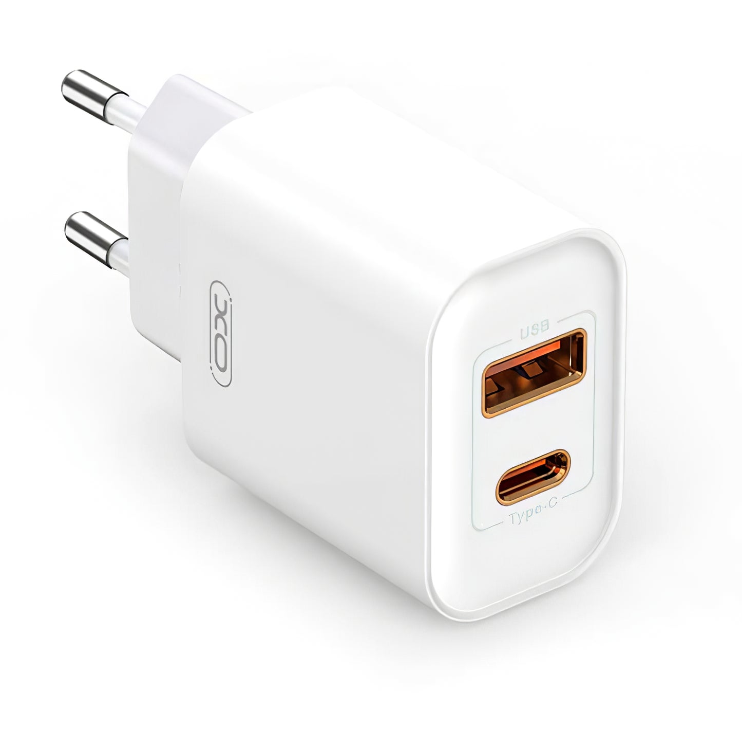 Network Charger with Lightning Cable XO Design CE12, 20W, 3A, 1 x USB-A - 1 x USB-C, White 