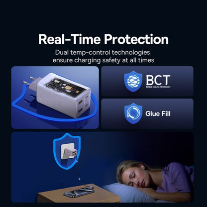Φορτιστής Δικτύου με Καλώδιο USB-C Baseus GaN6 Pro, 100W, 3.25A, 2 x USB-A - 2 x USB-C, Μωβ P10162705532-00