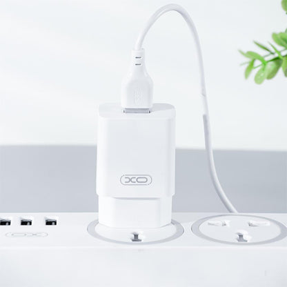 Φορτιστής Δικτύου με Καλώδιο microUSB XO Design L99, 12W, 2.4A, 1 x USB-A, Λευκό