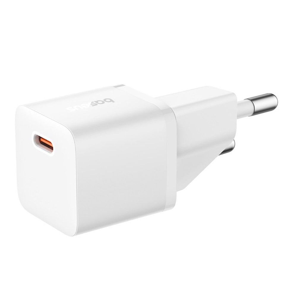 Φορτιστής Δικτύου με Καλώδιο USB-C Baseus GaN5, 20W, 3A, 1 x USB-C, Λευκό P10110900213-01