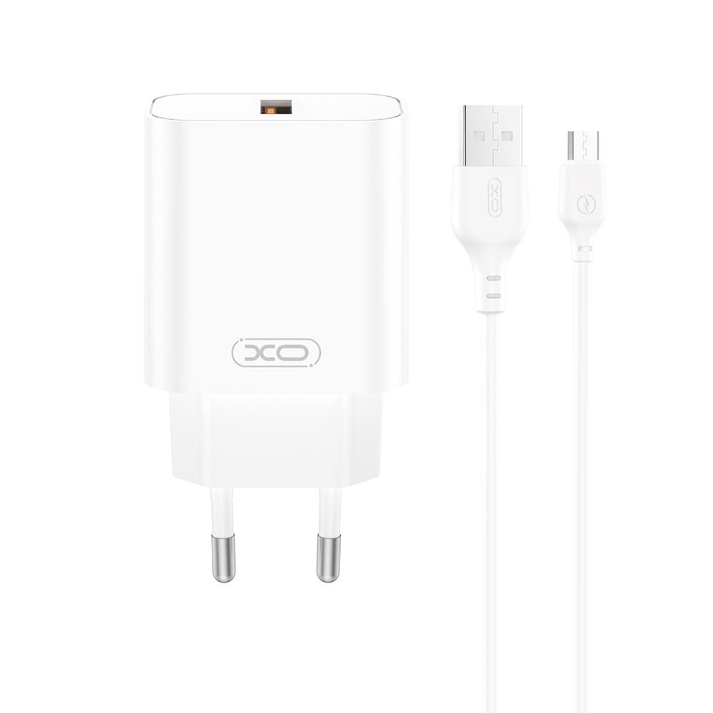 Φορτιστής Δικτύου με Καλώδιο USB-C XO Design CE33, 18W, 3A, 1 x USB-A, Λευκό