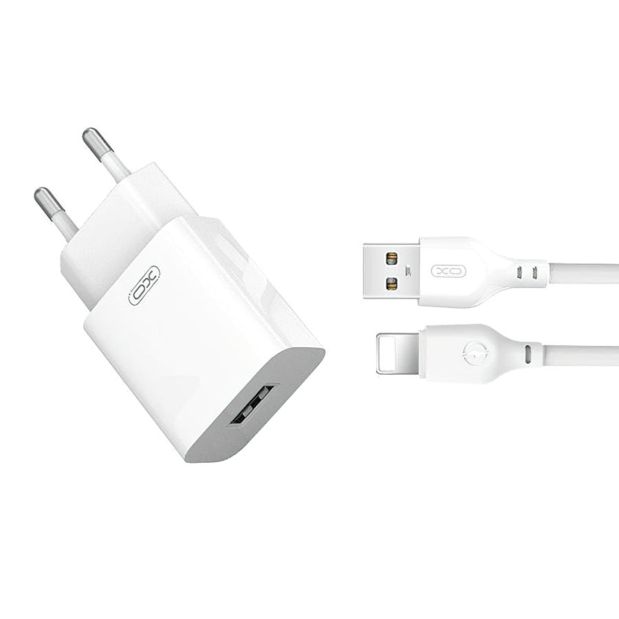 Network Charger with Lightning Cable XO Design L99, 12W, 2.4A, 1 x USB-A, White
