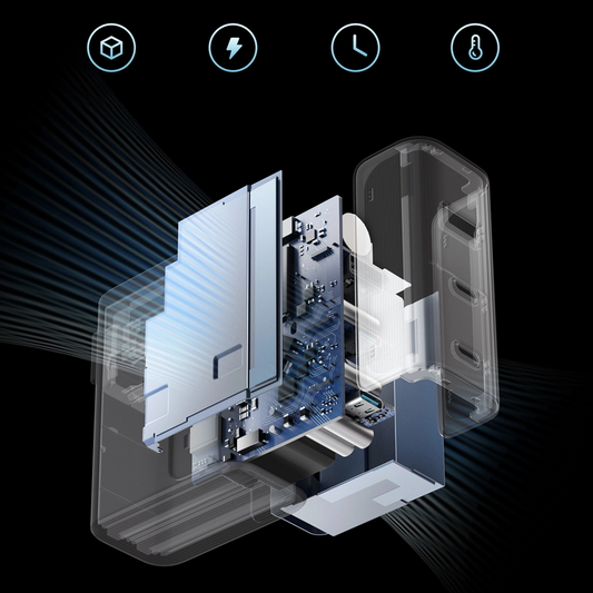 Φορτιστής Δικτύου με Καλώδιο USB-C Cuktech, 100W, 5A, 1 x USB-A - 2 x USB-C, Γκρι CUKAD1003EUG