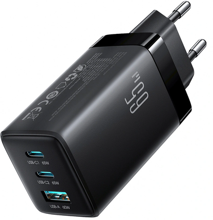 Joyroom JR-TG10 USB-C Cable Wall Charger, 65W, 3.25A, 1 x USB-A - 2 x USB-C, Black