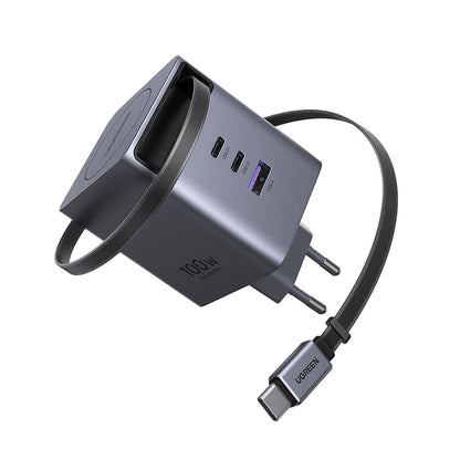 UGREEN X616 USB-C Cable Network Charger (65828), 100W, 5A, 1 x USB-A - 3 x USB-C, Gray