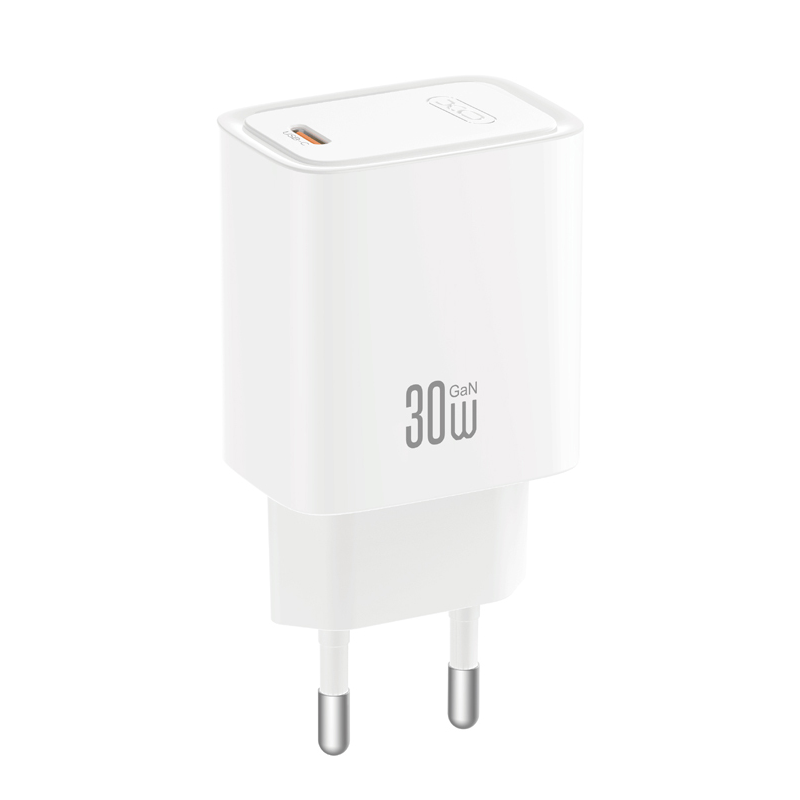Φορτιστής δικτύου με καλώδιο USB-C XO Design CE53, 30W, 3A, 1 x USB-C, λευκό