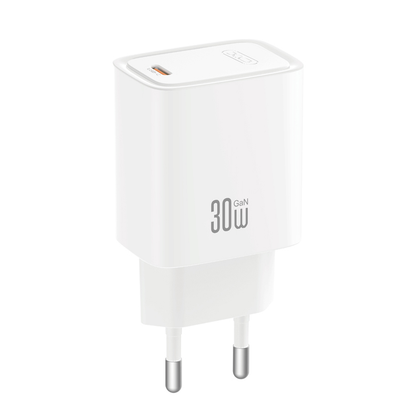 Φορτιστής δικτύου με καλώδιο USB-C XO Design CE53, 30W, 3A, 1 x USB-C, λευκό