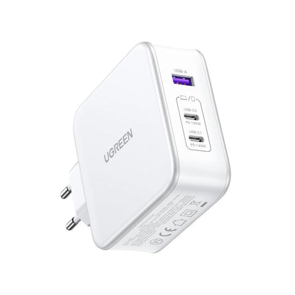 UGREEN CD289, 140W, 5A, 1 x USB-A - 2 x USB-C, Λευκό 