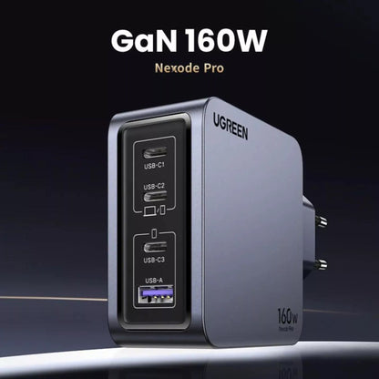 Φορτιστής δικτύου UGREEN X763 Nexode Pro Καλώδιο USB-C, 160W, 3,25A, 1 x USB-A - 3 x USB-C, γκρι 