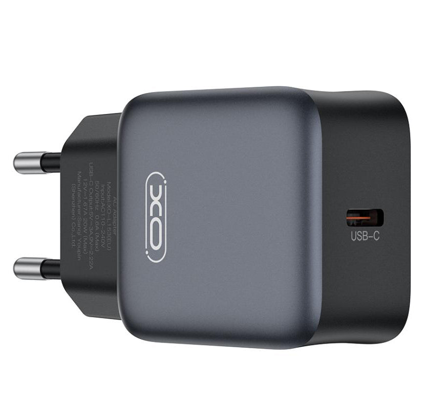 Φορτιστής Δικτύου με Καλώδιο USB-C XO Design L155, 30W, 3A, 1 x USB-C, Μαύρο