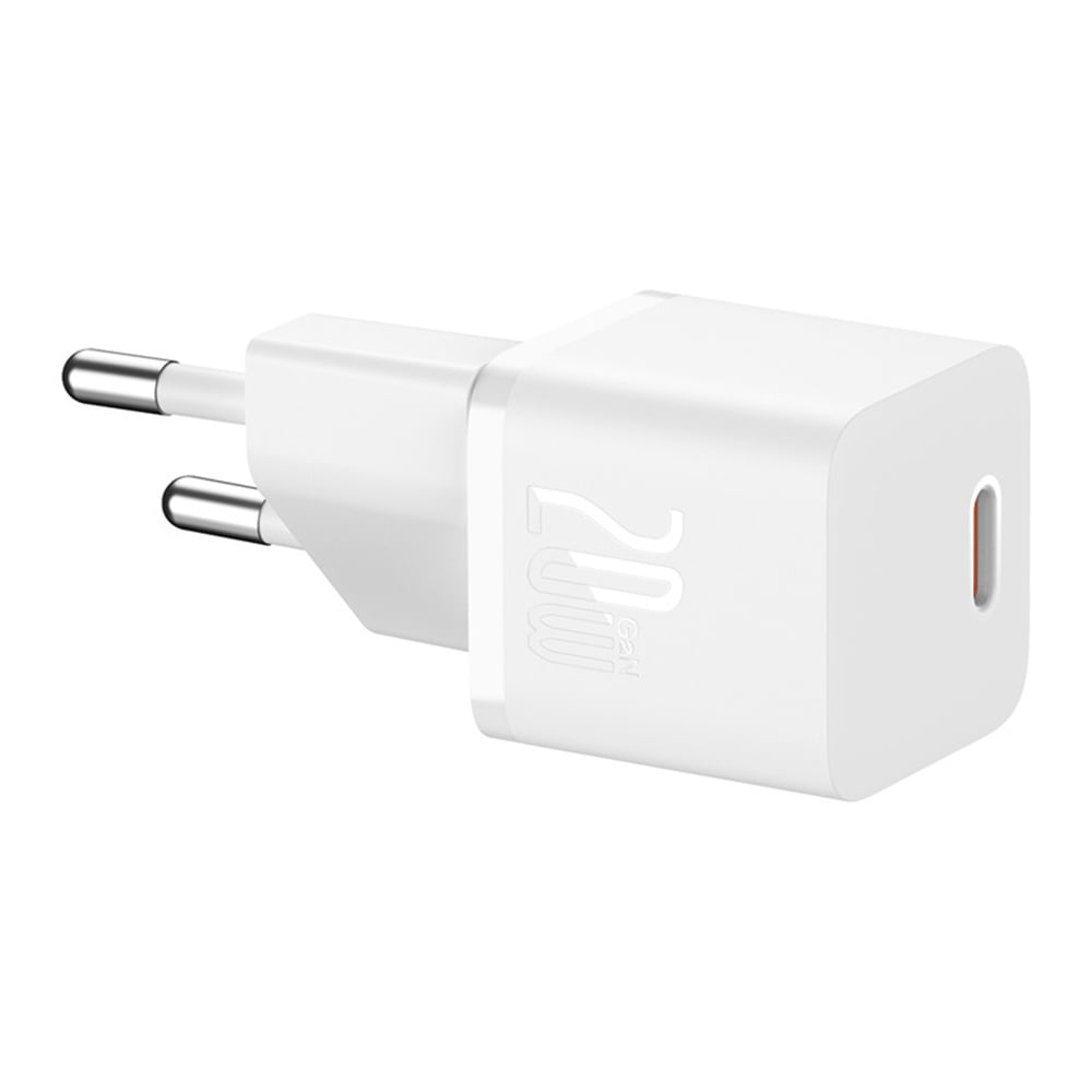 Φορτιστής Δικτύου με Καλώδιο USB-C Baseus GaN5, 20W, 3A, 1 x USB-C, Λευκό P10110900213-01