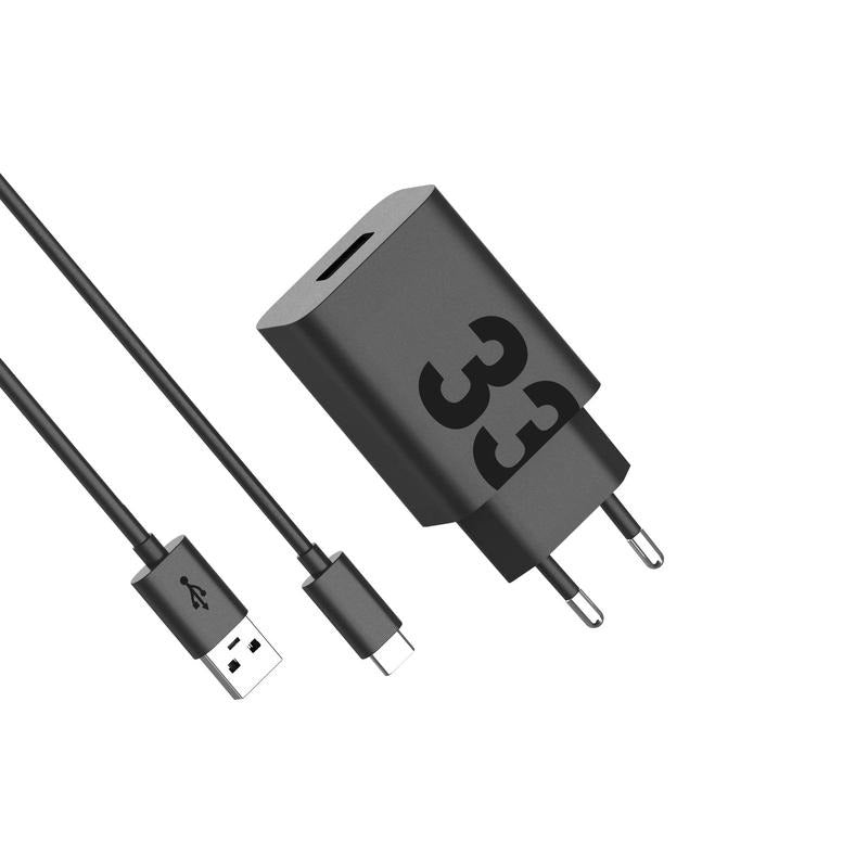 Φορτιστής Δικτύου με Καλώδιο USB-C Motorola, 33W, 3A, 1 x USB-A, Μαύρο PG38C06448