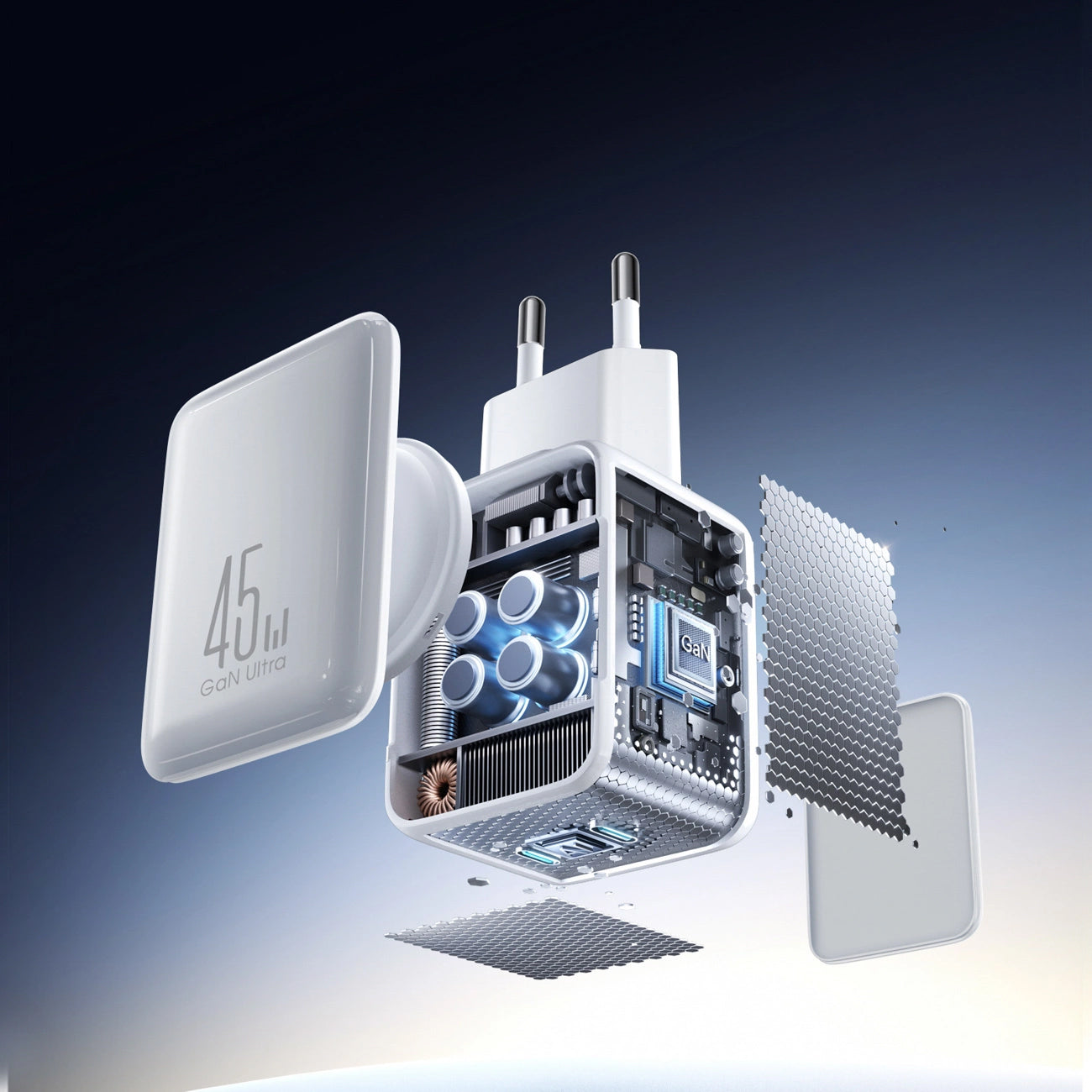 Φορτιστής Δικτύου με Καλώδιο USB-C Joyroom JR-TCL05, 45W, 3A, 2 x USB-C, Λευκό