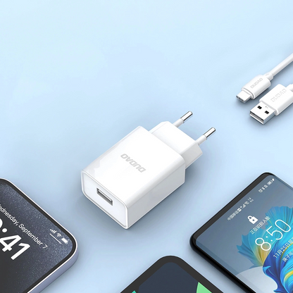 Φορτιστής Δικτύου με Καλώδιο USB-C Dudao A4EU, 10W, 2.1A, 1 x USB-A, Λευκό