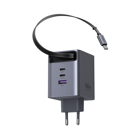 Φορτιστής Δικτύου με Καλώδιο USB-C UGREEN X616 (65828), 100W, 5A, 1 x USB-A - 3 x USB-C, Γκρι
