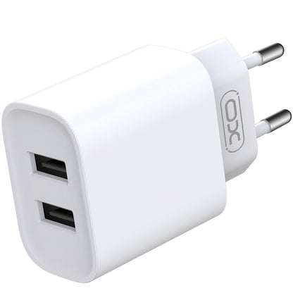 XO Design XO Design BPCE02C USB-C Wired Network Charger BPCE02C, 10.5W, 2.1A, 2 x USB-A, White 