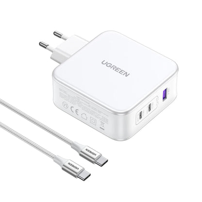 UGREEN CD289, 140W, 5A, 1 x USB-A - 2 x USB-C, Λευκό 