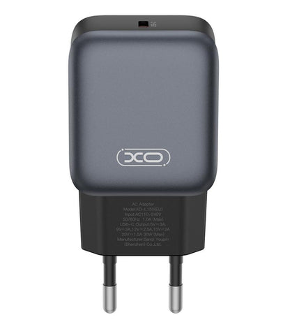 Φορτιστής Δικτύου με Καλώδιο USB-C XO Design L155, 30W, 3A, 1 x USB-C, Μαύρο