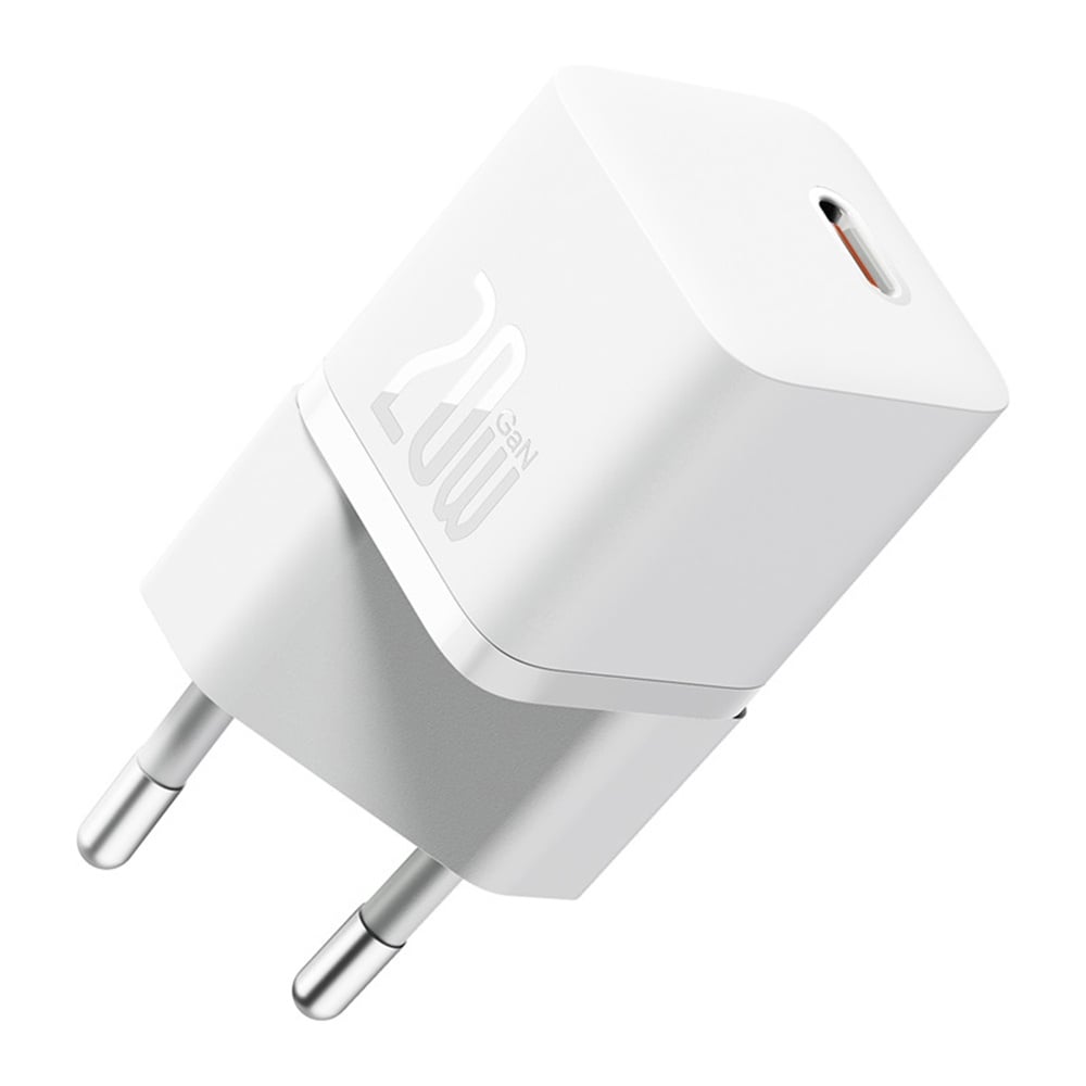 Φορτιστής Δικτύου με Καλώδιο USB-C Baseus GaN5, 20W, 3A, 1 x USB-C, Λευκό P10110900213-01