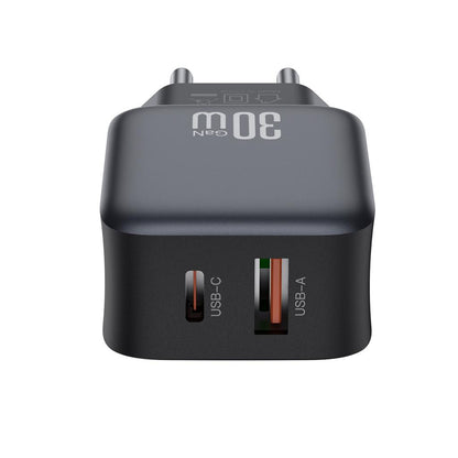 Network Charger with USB-C Cable XO Design L156, 30W, 3A, 1 x USB-A - 1 x USB-C, Black