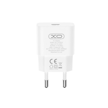 XO Design L167 Lightning Cable Wall Charger, 25W, 3A, 1 x USB-C, White