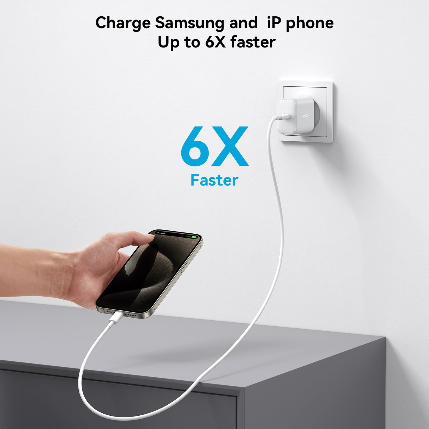 Φορτιστής Δικτύου με Καλώδιο USB-C Joyroom JR-TCF24, 30W, 3A, 1 x USB-C, Λευκό