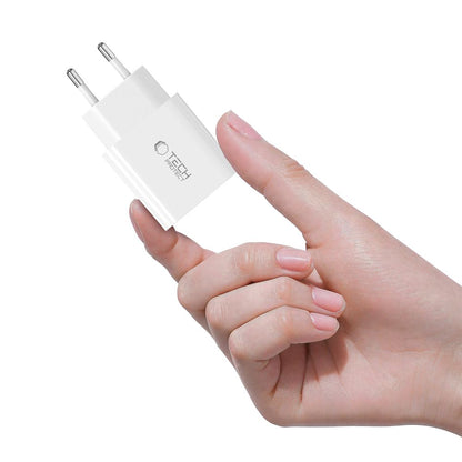Φορτιστής Δικτύου με Καλώδιο USB-C Tech-Protect NC20W, 20W, 3A, 1 x USB-C, Λευκό