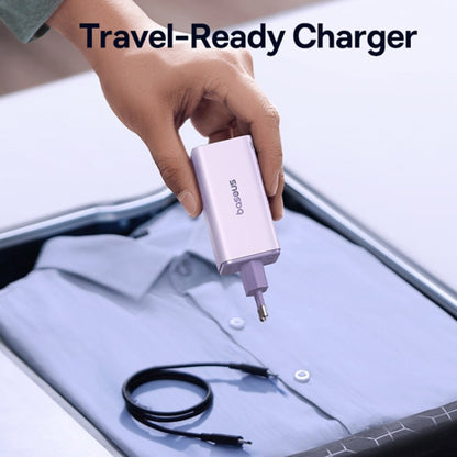 Φορτιστής Δικτύου με Καλώδιο USB-C Baseus GaN6 Pro, 100W, 3.25A, 2 x USB-A - 2 x USB-C, Μωβ P10162705532-00
