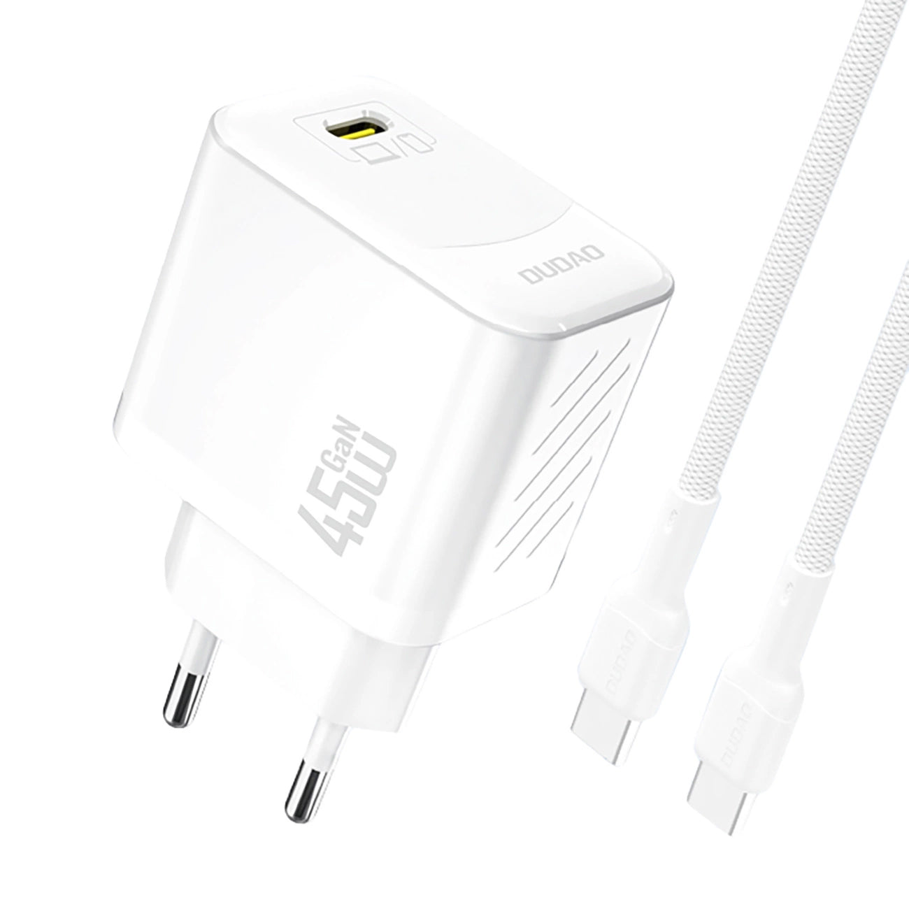 Φορτιστής Δικτύου με Καλώδιο USB-C Dudao A28C, 45W, 3A, 1 x USB-C, Λευκό
