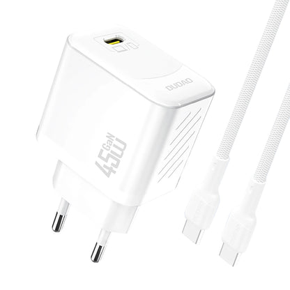 Φορτιστής Δικτύου με Καλώδιο USB-C Dudao A28C, 45W, 3A, 1 x USB-C, Λευκό
