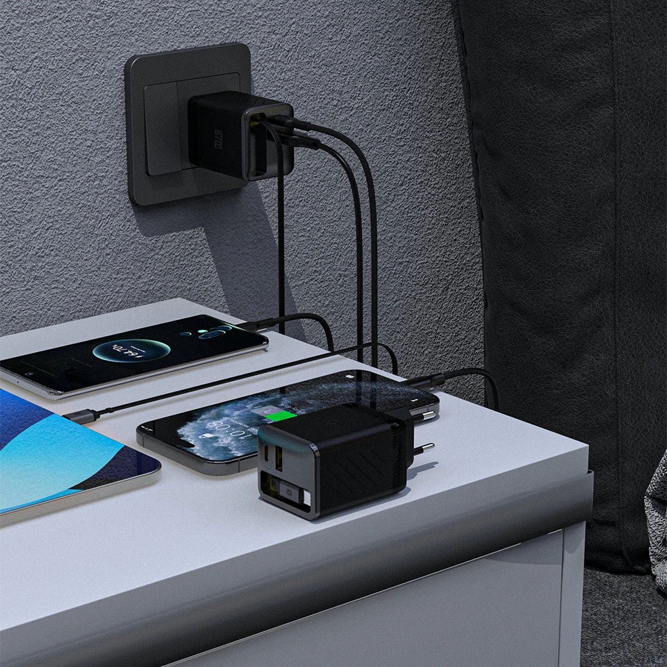 Φορτιστής Δικτύου με Καλώδιο USB-C Dudao A67EU, 67W, 3.35A, 1 x USB-A - 1 x USB-C, Μαύρο