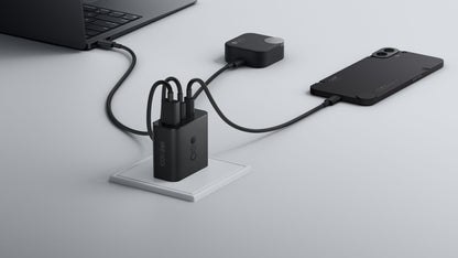 Φορτιστής Δικτύου με Καλώδιο USB-C CMF από την Nothing C349, 100W, 5A, 1 x USB-A - 2 x USB-C, Γκρι A10800016