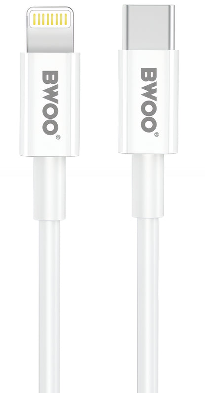 Φορτιστής Δικτύου με Καλώδιο Lightning BWOO CDA159, 20W, 3A, 1 x USB-C, Λευκό