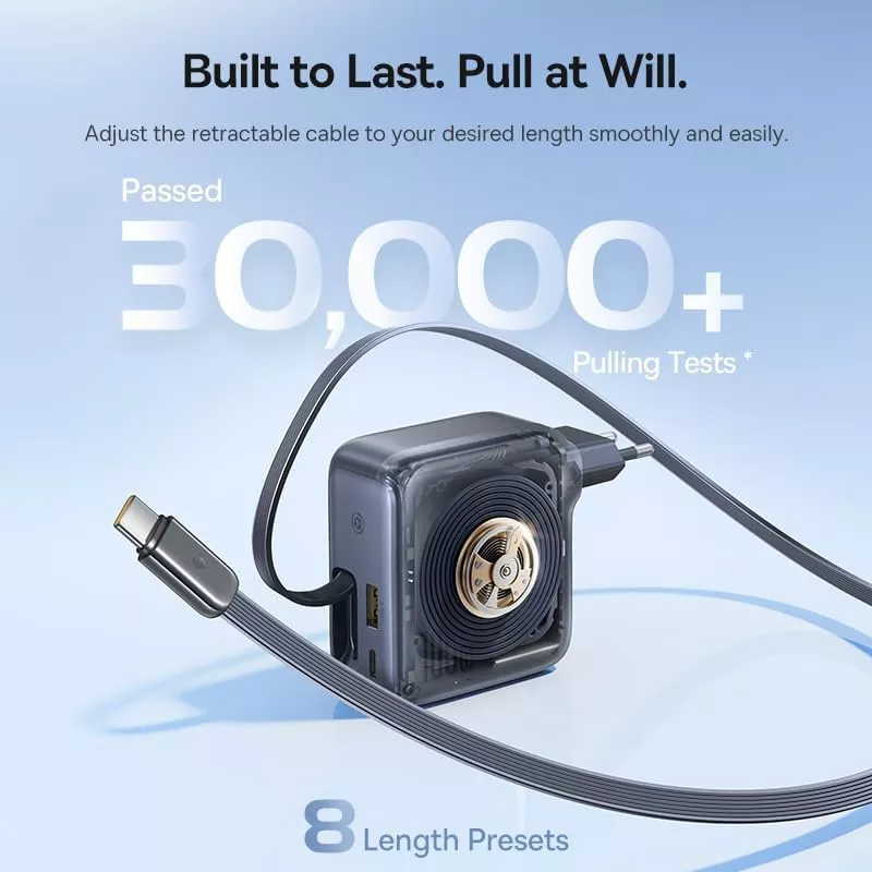 Φορτιστής Δικτύου με Καλώδιο USB-C Baseus EnerCore CJ11, 100W, 1 x USB-A - 2 x USB-C, Μαύρο E0120M00