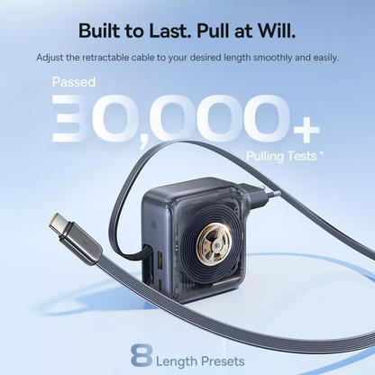 Φορτιστής Δικτύου με Καλώδιο USB-C Baseus EnerCore CJ11, 100W, 1 x USB-A - 2 x USB-C, Μαύρο E0120M00