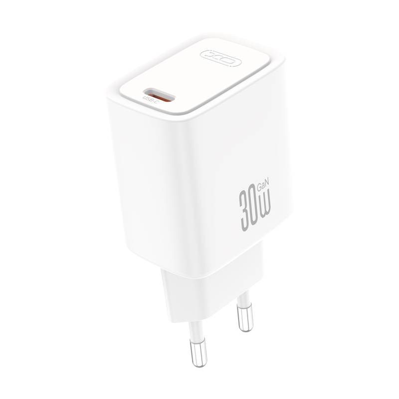 Φορτιστής δικτύου με καλώδιο USB-C XO Design CE53, 30W, 3A, 1 x USB-C, λευκό