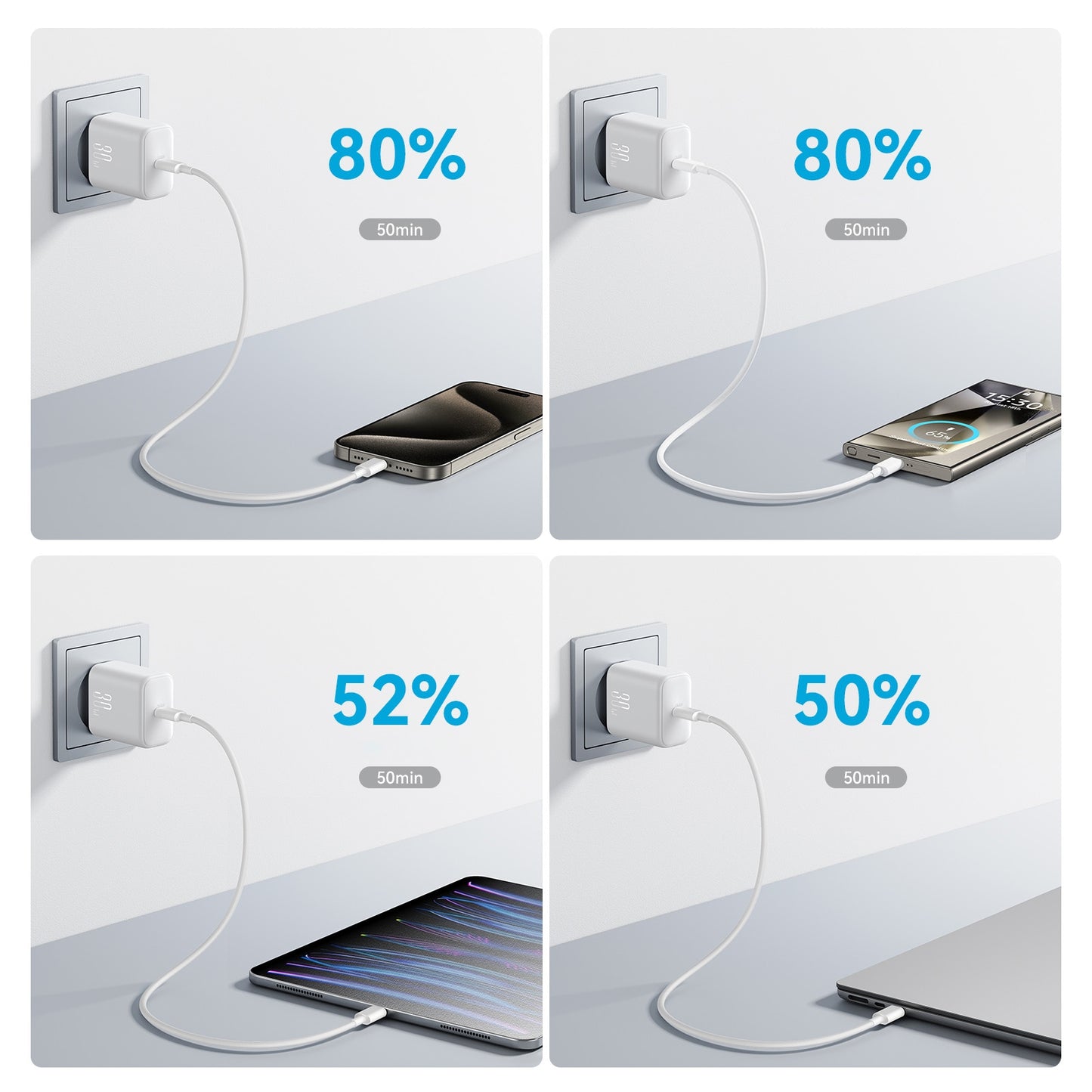 Φορτιστής Δικτύου με Καλώδιο USB-C Joyroom JR-TCF24, 30W, 3A, 1 x USB-C, Λευκό