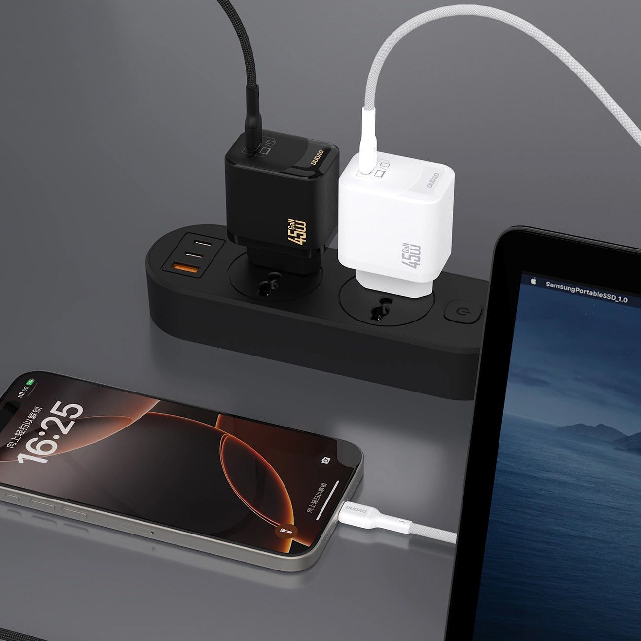 Φορτιστής Δικτύου με Καλώδιο USB-C Dudao A28C, 45W, 3A, 1 x USB-C, Λευκό