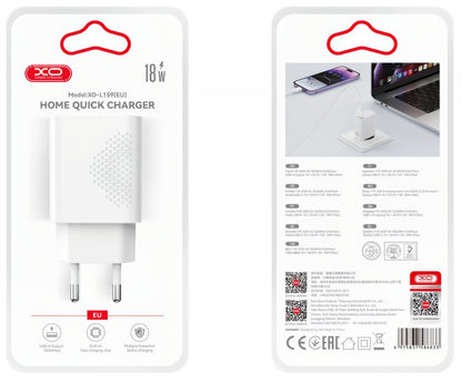 Φορτιστής Δικτύου με Καλώδιο microUSB XO Design L159, 18W, 3A, 1 x USB-A, Λευκό
