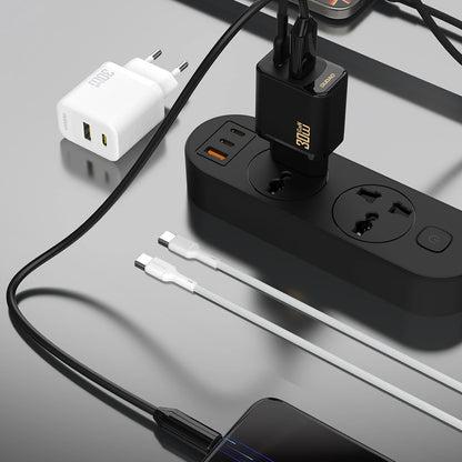 Φορτιστής Δικτύου με Καλώδιο USB-C Dudao A27TCEU, 30W, 1 x USB-A - 1 x USB-C, Λευκό