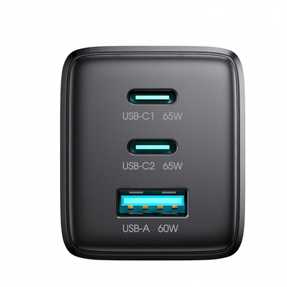 Joyroom JR-TG10 USB-C Cable Wall Charger, 65W, 3.25A, 1 x USB-A - 2 x USB-C, Black